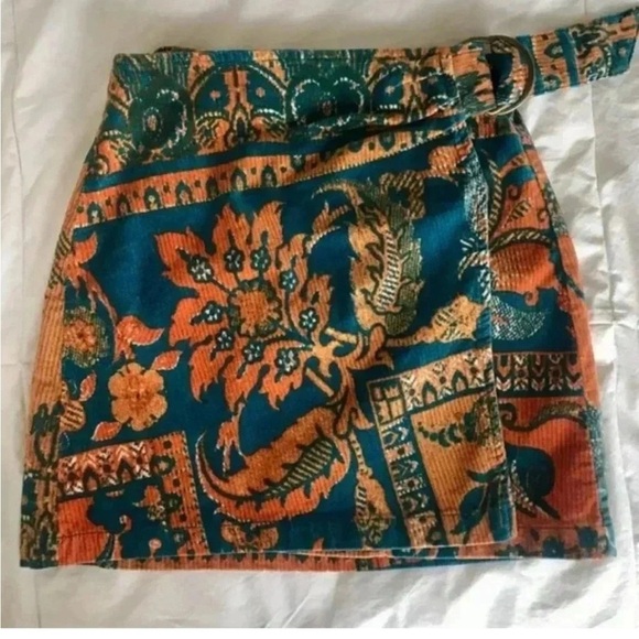 Urban Outfitters Saturn Corduroy Wrap Mini Skirt - Picture 3 of 3